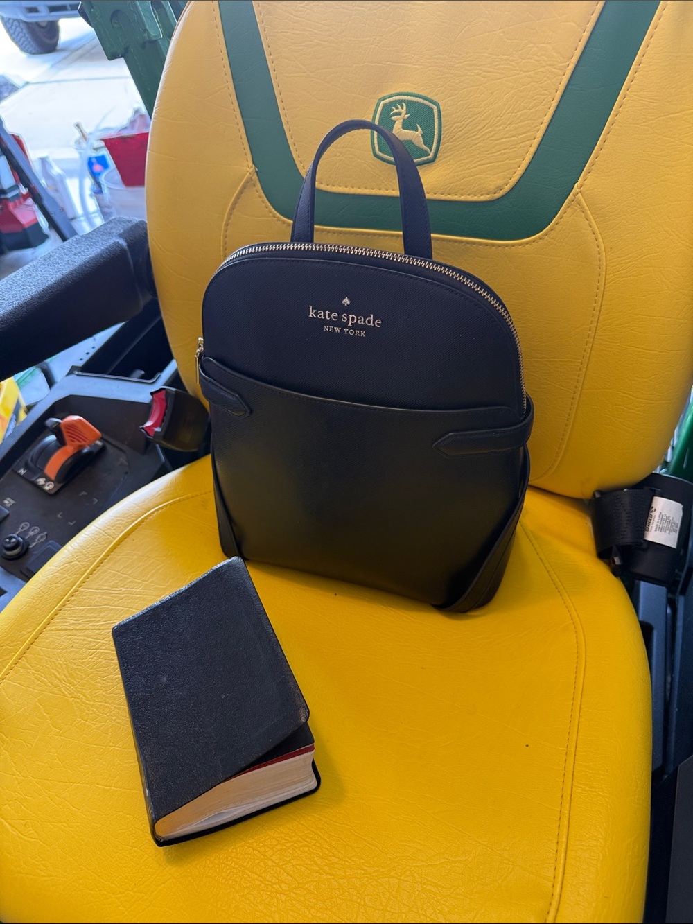 kate spade New York Black Leather Mini Backpack - Sleek Everyday Bag - Picture 2 of 3